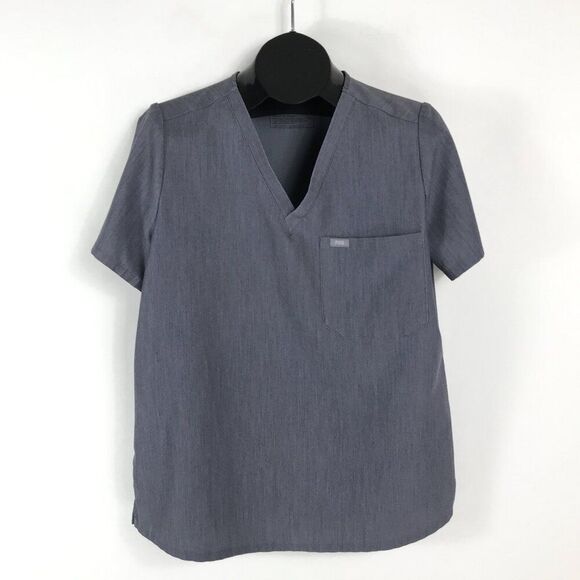 FIGS Catarina One-Pocket Scrub Top Women’s Large Gray Uniform Medical Healthcare - Picture 1 of 12